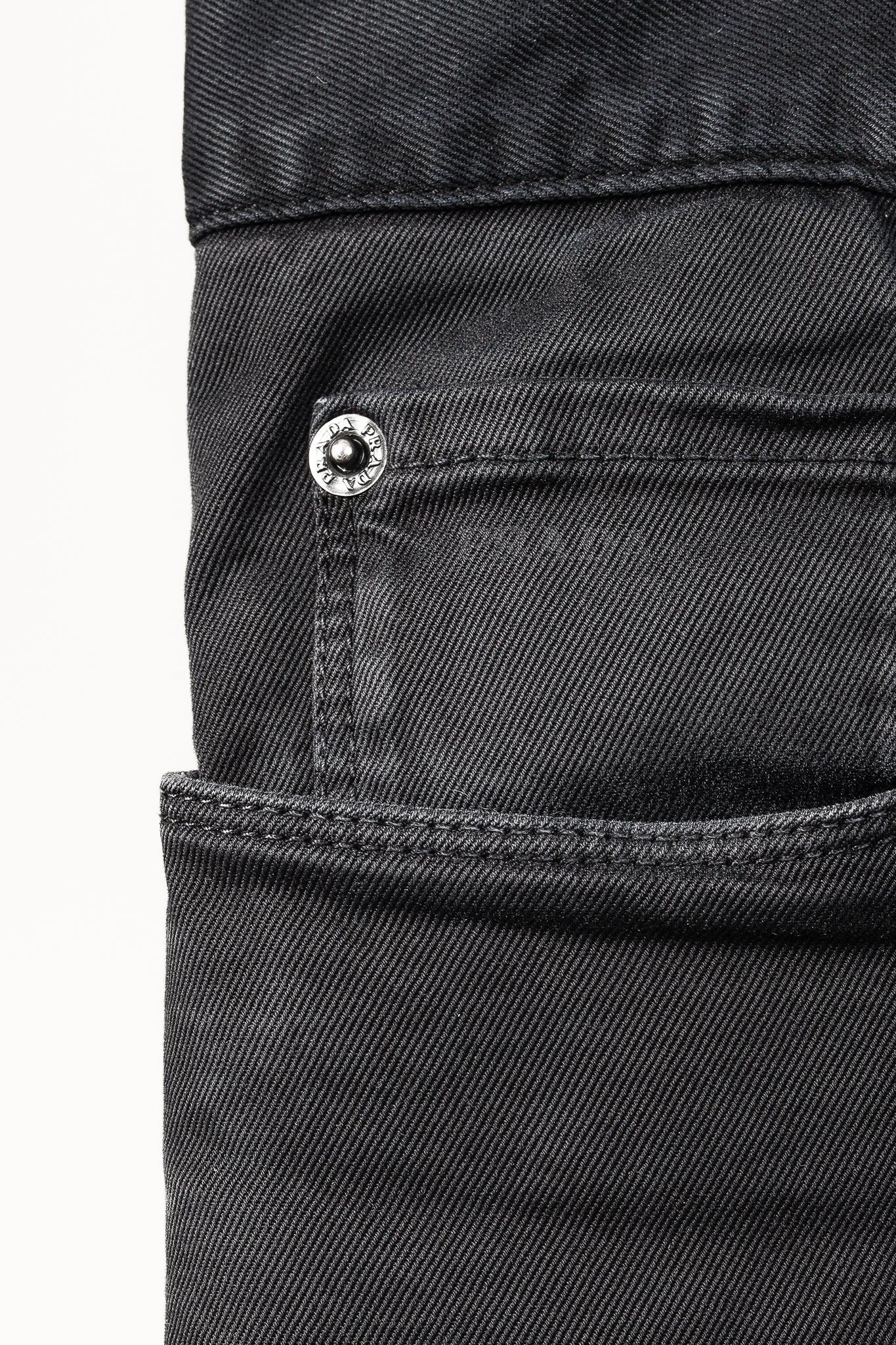Prada Washed-Black Cotton-Twill Straight-Leg Jeans