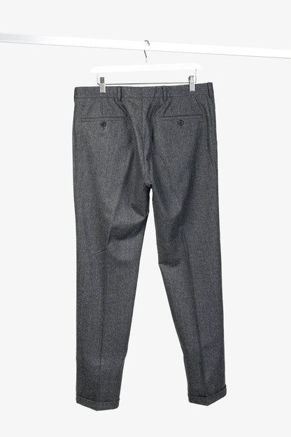 Prada Grey Wool-Suiting Cuffed Trousers