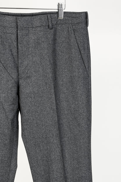 Prada Grey Wool-Suiting Cuffed Trousers