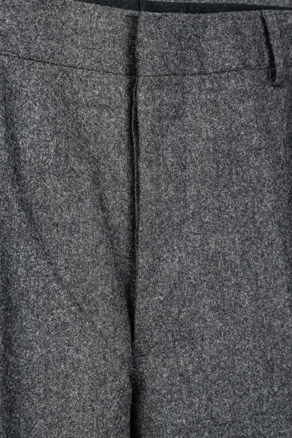 Prada Grey Wool-Suiting Cuffed Trousers