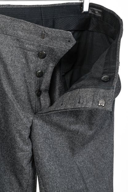 Prada Grey Wool-Suiting Cuffed Trousers
