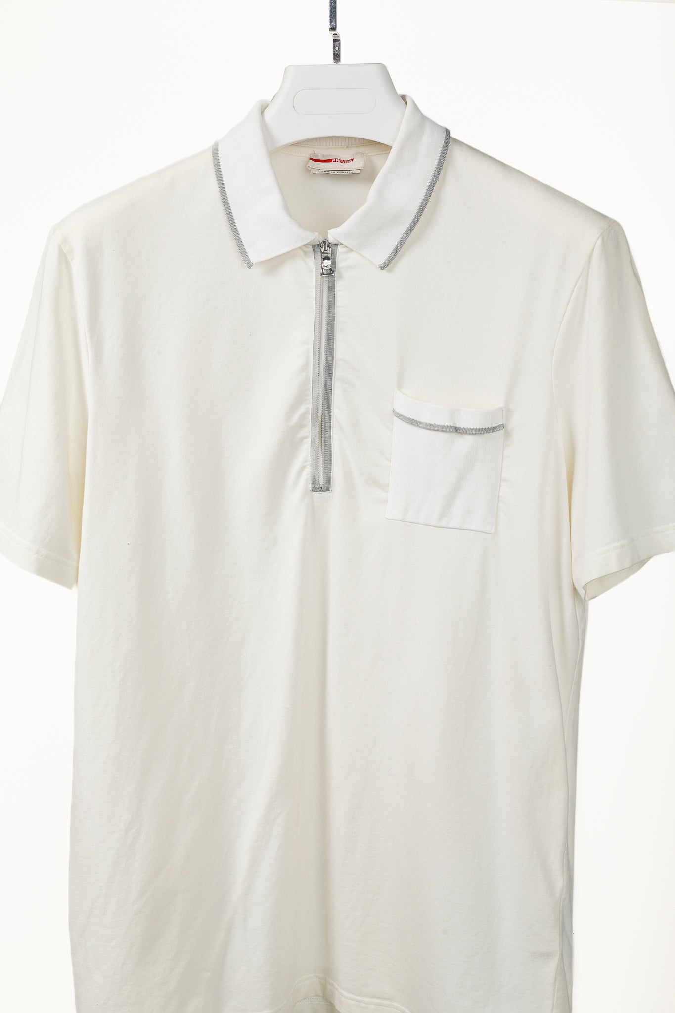 Prada Cream Jersey 1/2-Zip Polo T-Shirt – Blogger Armoire
