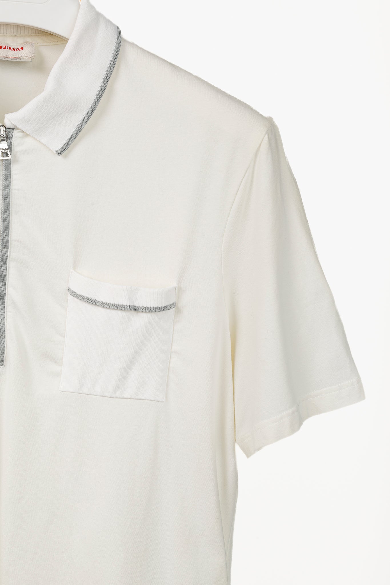 Prada Cream Jersey 1/2-Zip Polo T-Shirt – Blogger Armoire