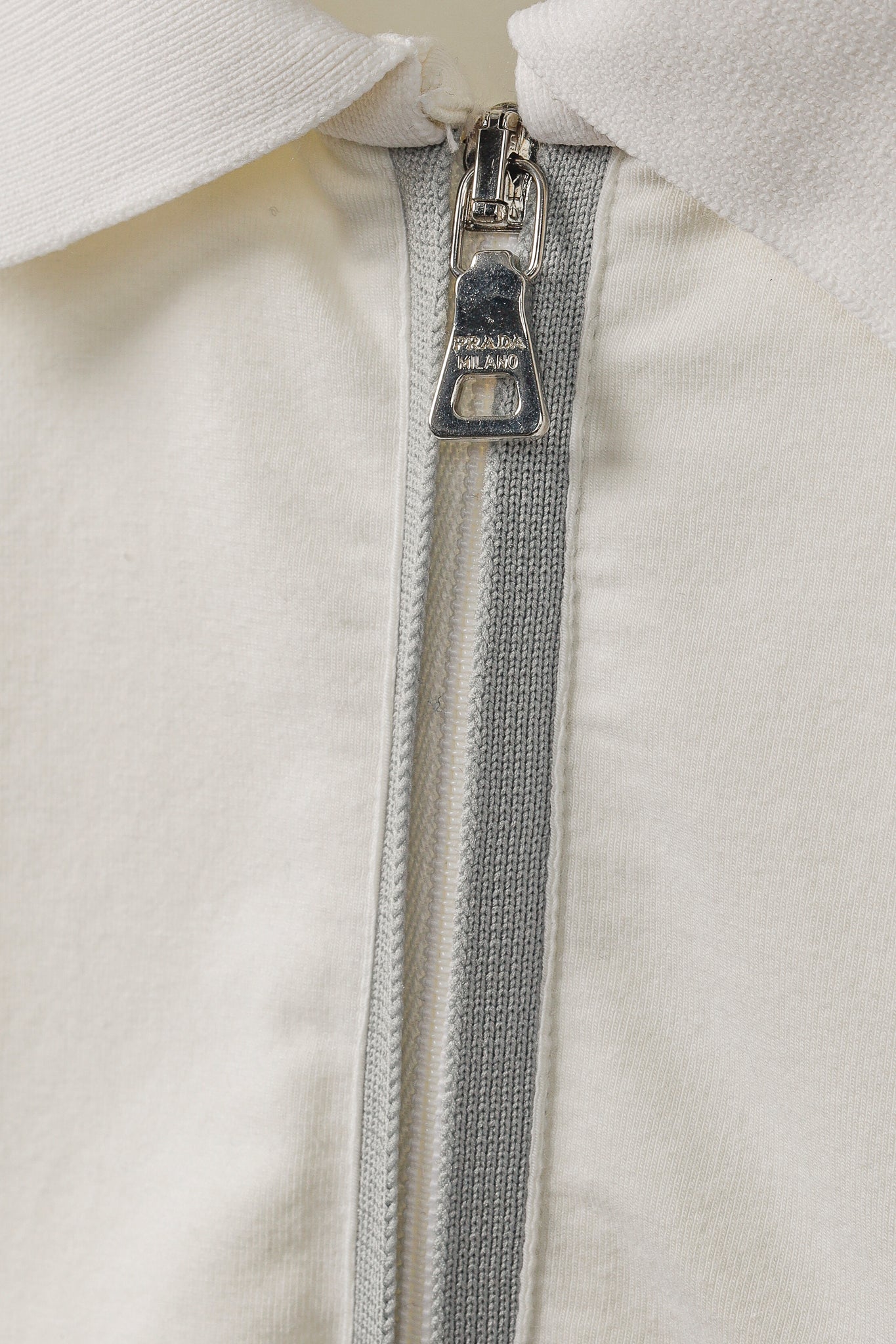 トップス PRADA POLO KNIT Prada Knit Short Sleeve Polo Shirt in Grey - Outlet Sale