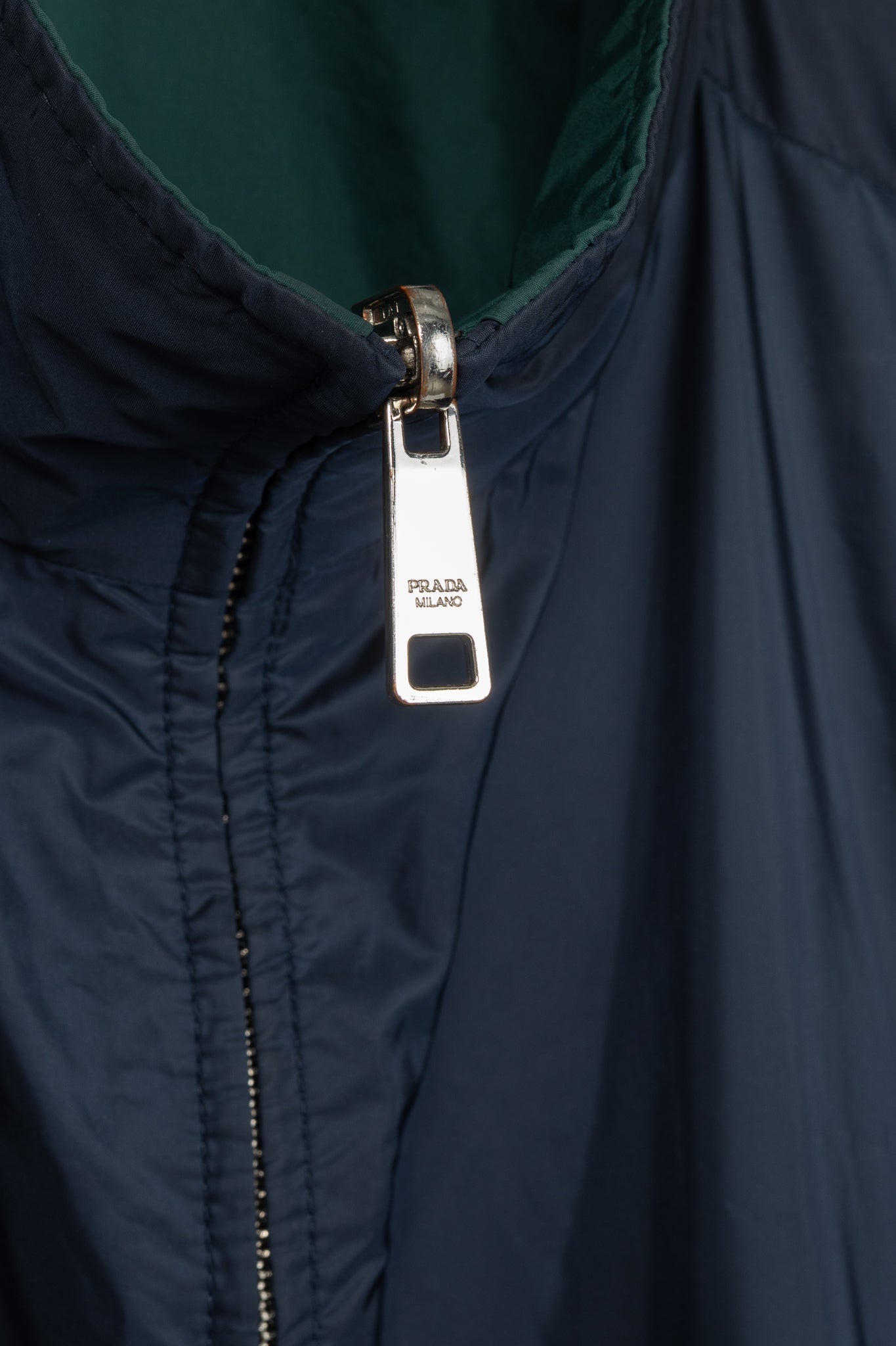 Prada Reversible Navy & Green Nylon-Taffeta Blouson Jacket