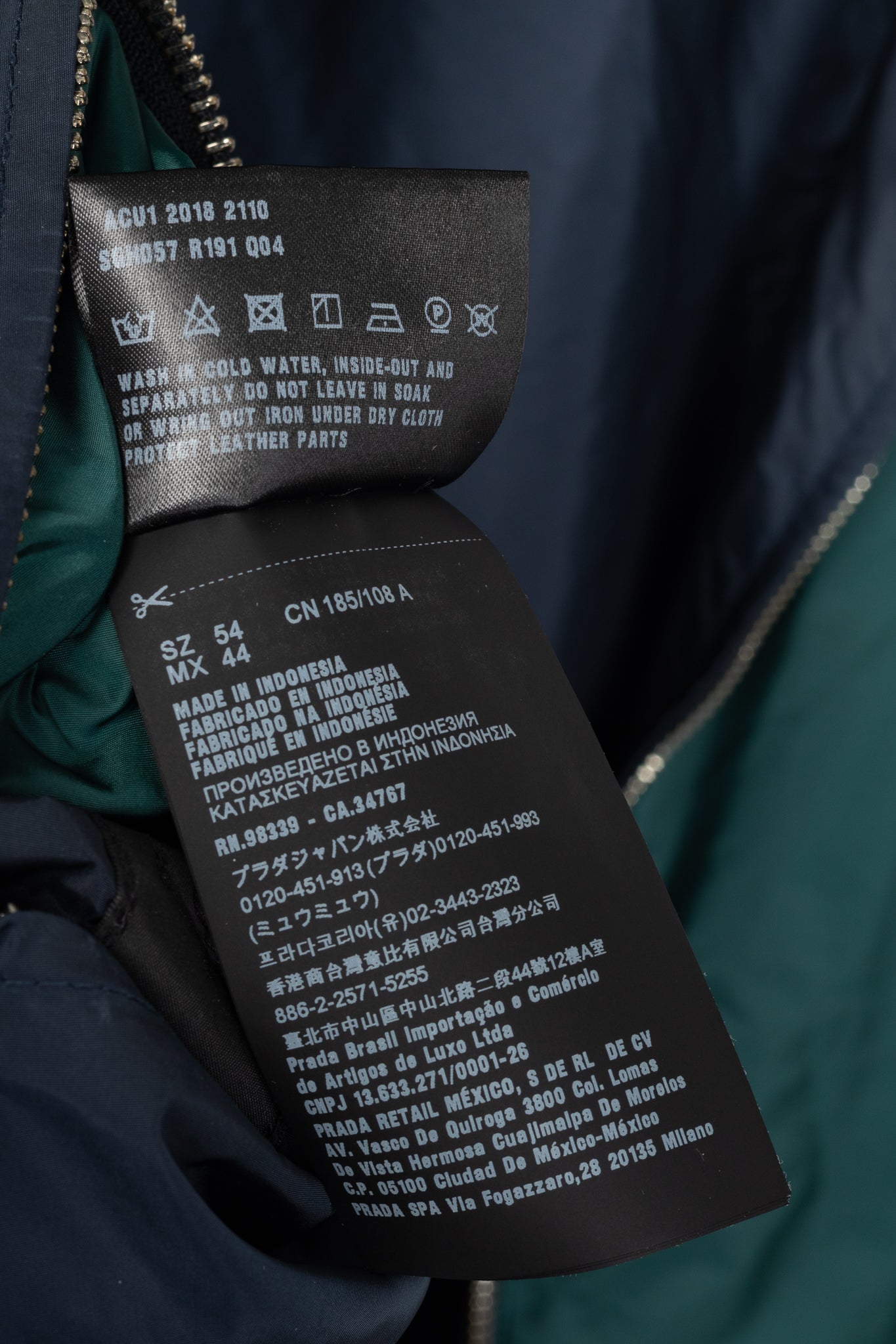 Prada Reversible Navy & Green Nylon-Taffeta Blouson Jacket