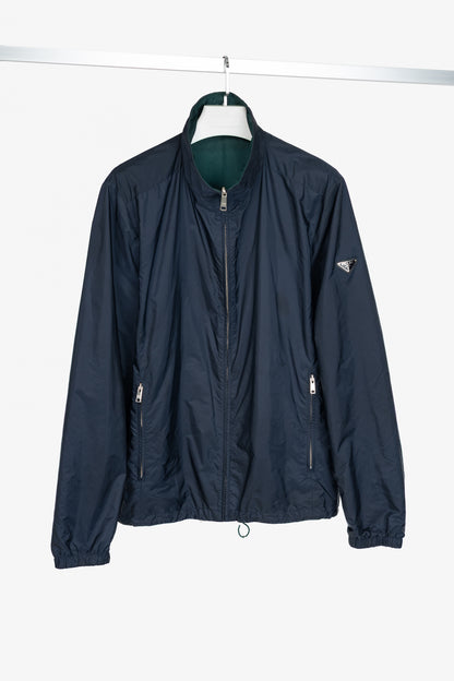 Prada Reversible Navy & Green Nylon-Taffeta Blouson Jacket