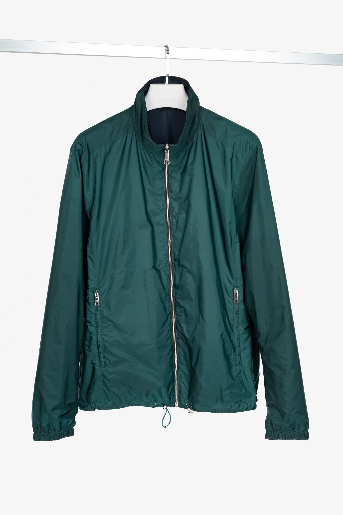 Prada Reversible Navy & Green Nylon-Taffeta Blouson Jacket