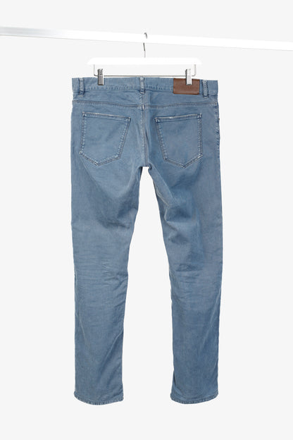 Prada Blue Cotton-Twill Straight-Leg Jeans