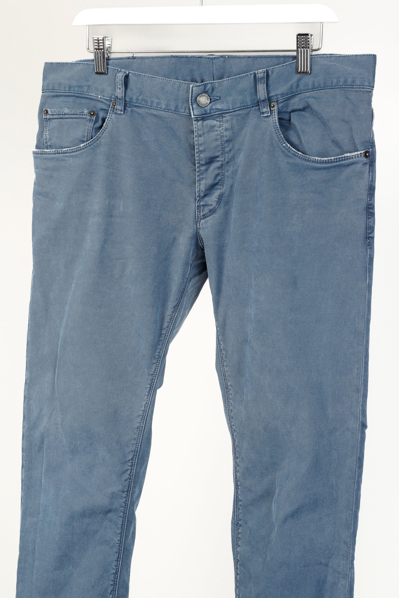 Prada Blue Cotton-Twill Straight-Leg Jeans