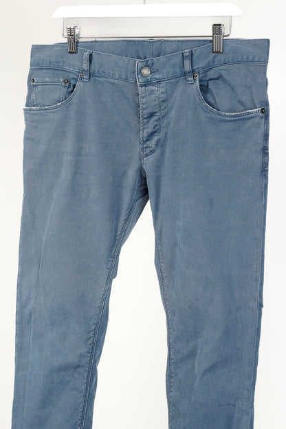 Prada Blue Cotton-Twill Straight-Leg Jeans
