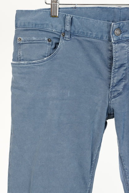 Prada Blue Cotton-Twill Straight-Leg Jeans