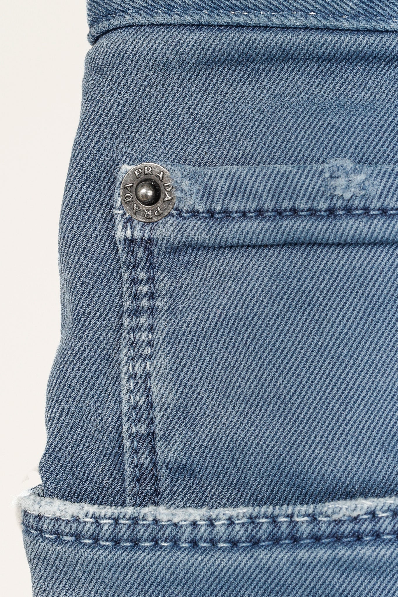 Prada Blue Cotton-Twill Straight-Leg Jeans