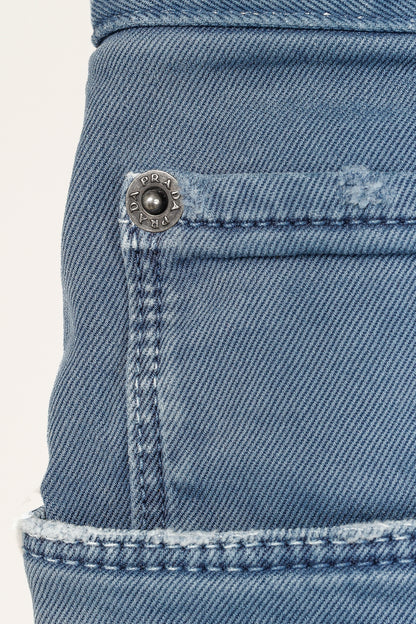 Prada Blue Cotton-Twill Straight-Leg Jeans