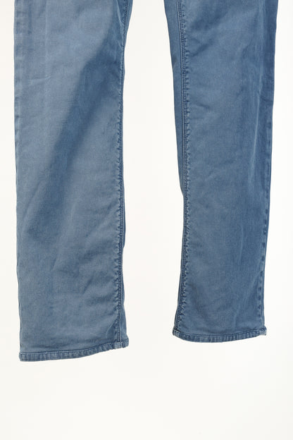 Prada Blue Cotton-Twill Straight-Leg Jeans