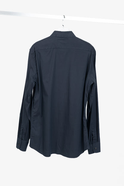 Prada Navy Cotton-Poplin Buttoned Shirt
