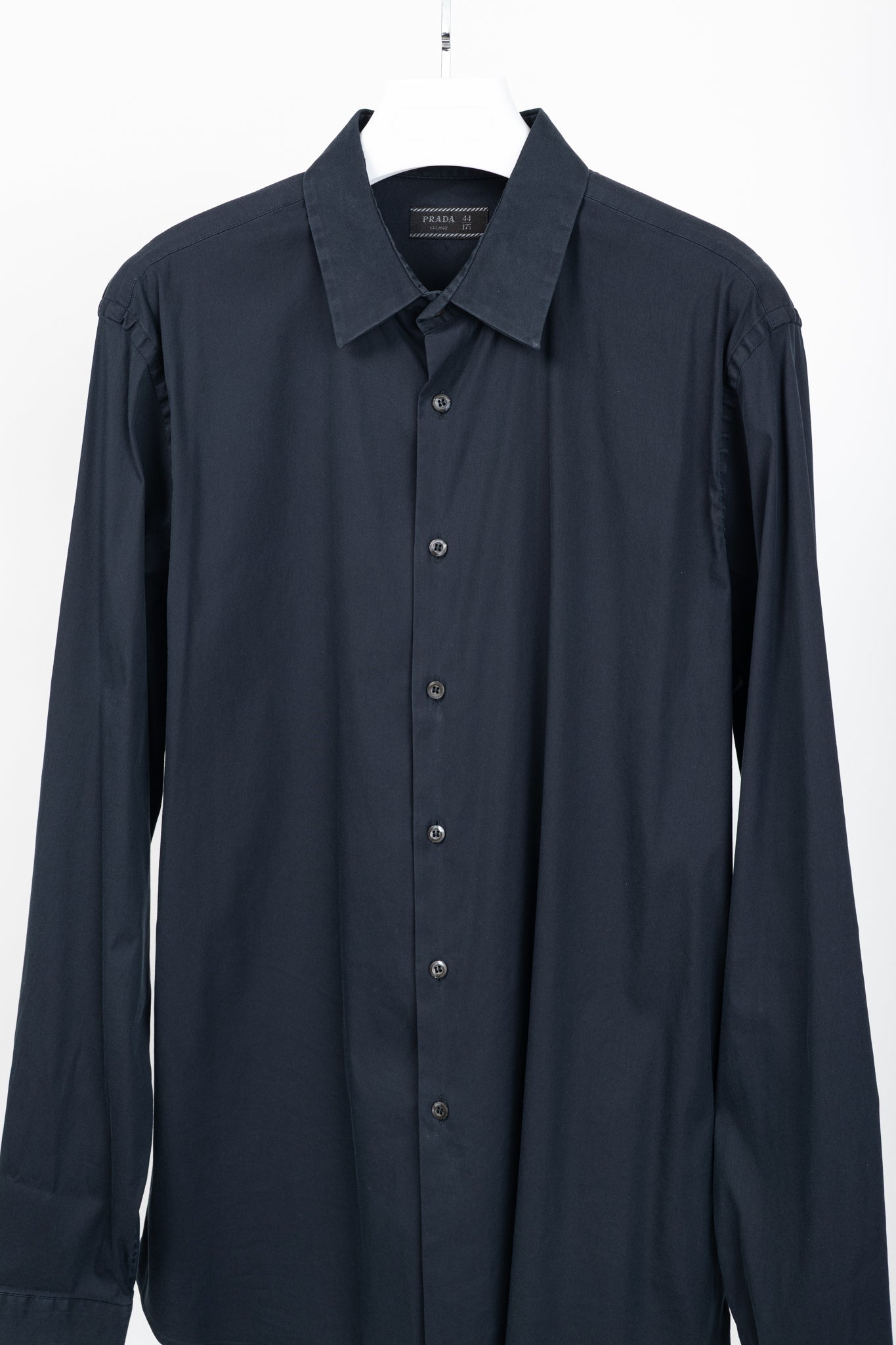 Prada Navy Cotton-Poplin Buttoned Shirt