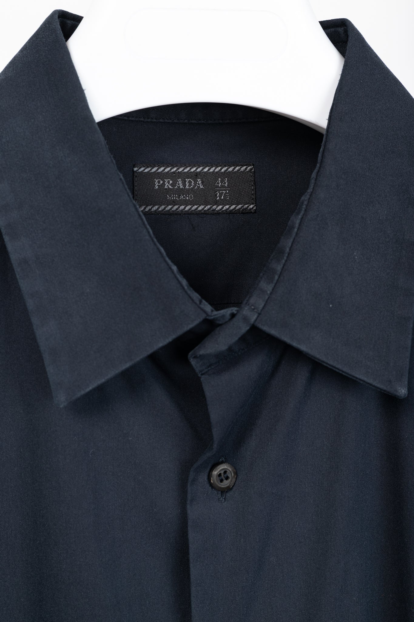 Prada Navy Cotton-Poplin Buttoned Shirt
