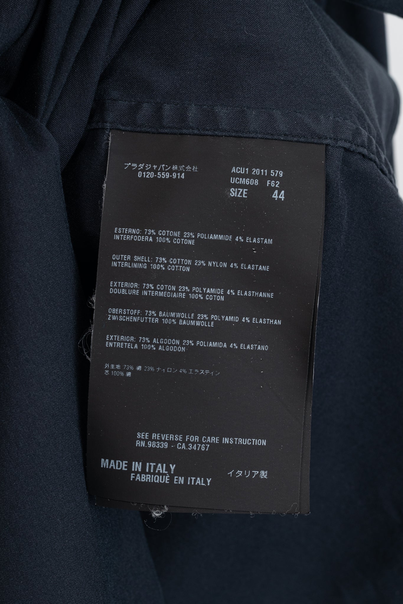 Prada Navy Cotton-Poplin Buttoned Shirt