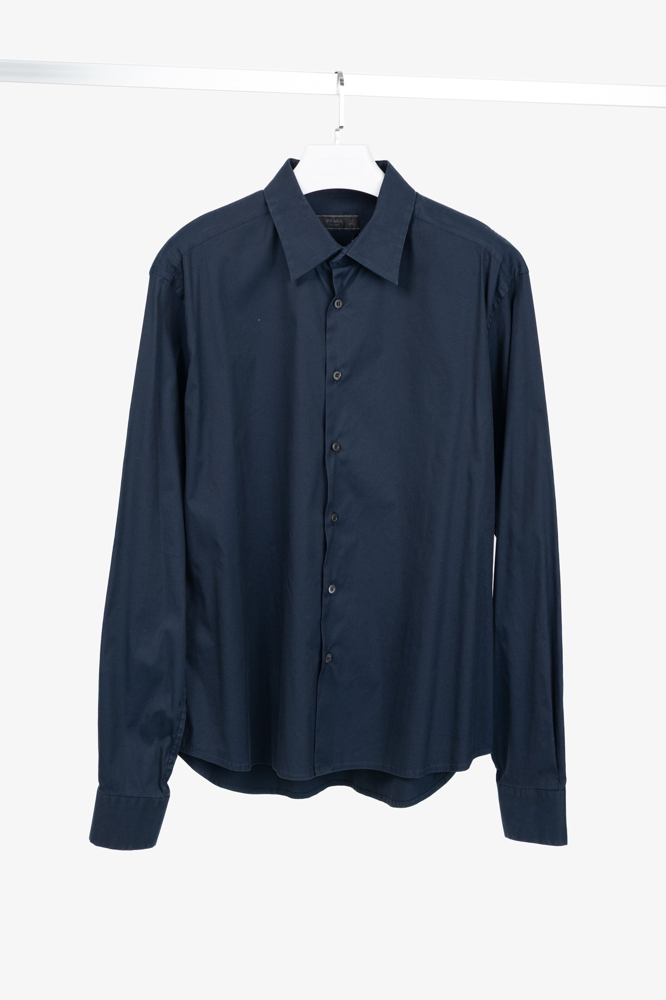 Prada Navy Cotton-Poplin Buttoned Shirt