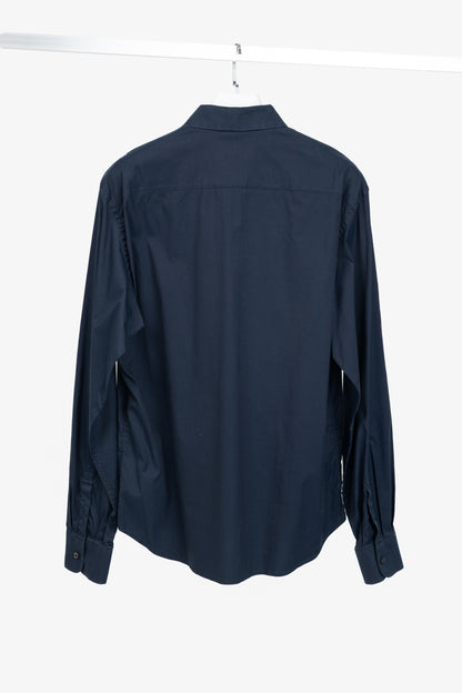 Prada Navy Cotton-Poplin Buttoned Shirt