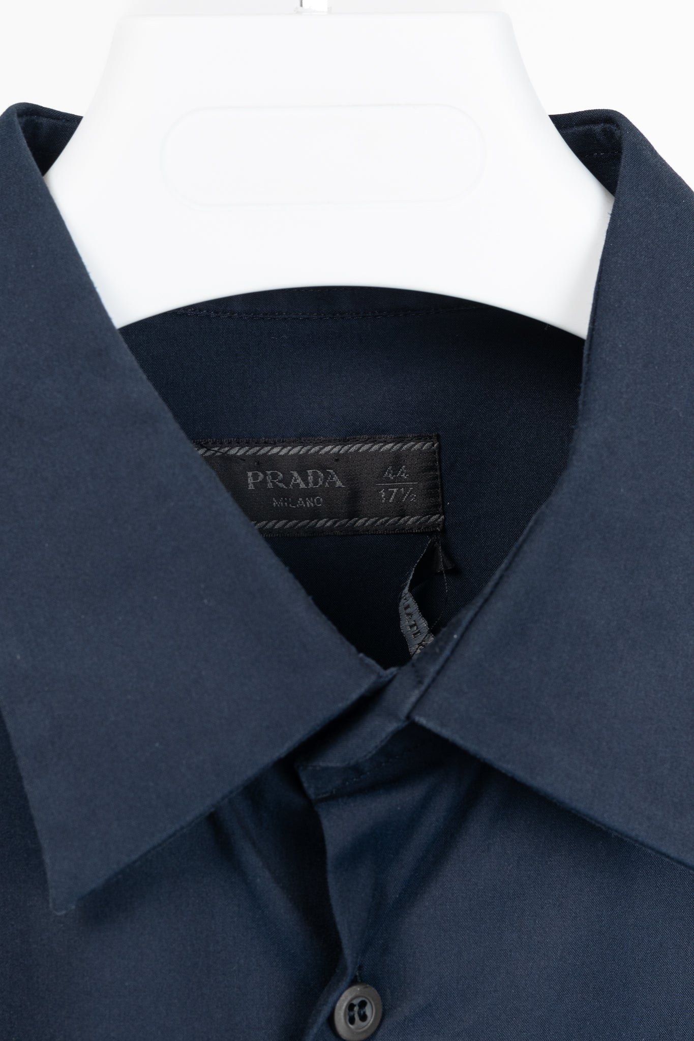 Prada Navy Cotton-Poplin Buttoned Shirt