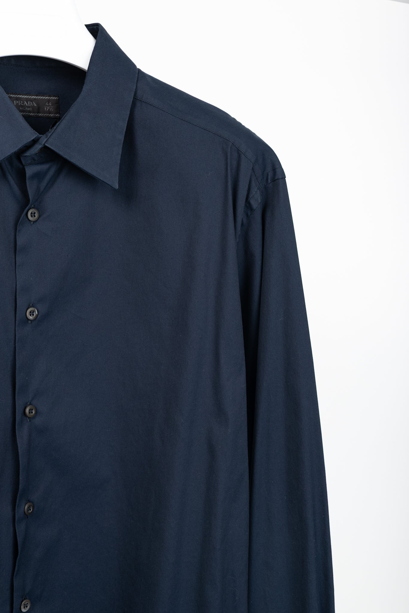 Prada Navy Cotton-Poplin Buttoned Shirt