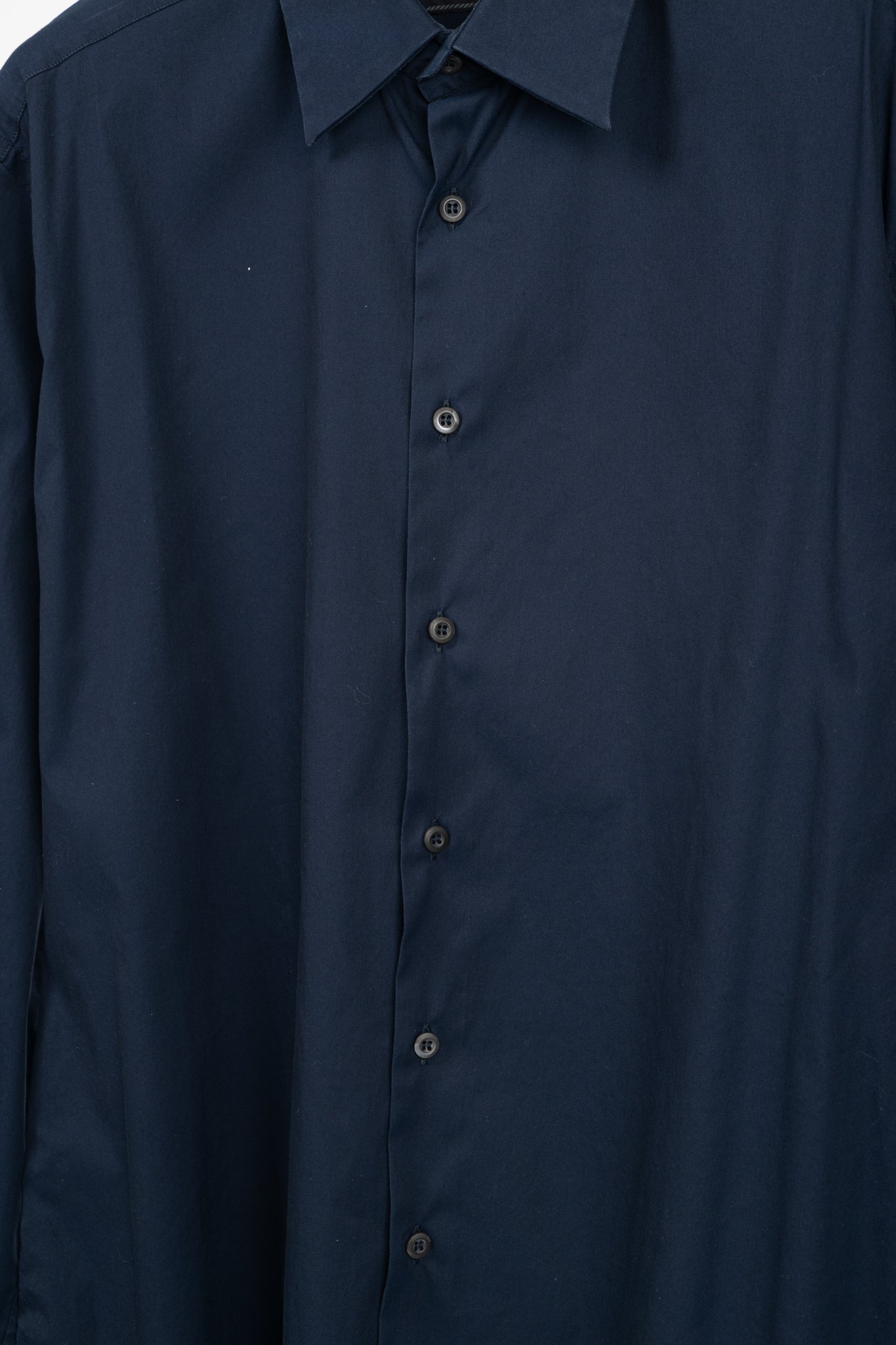 Prada Navy Cotton-Poplin Buttoned Shirt