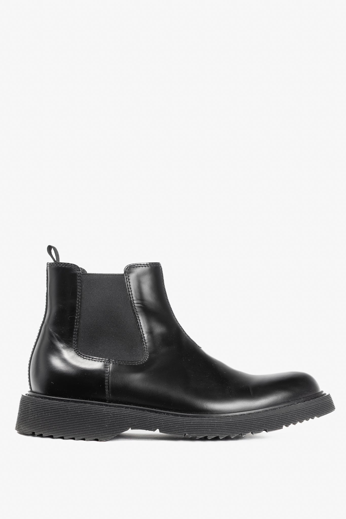 Prada Black Leather Chelsea Ankle Boots