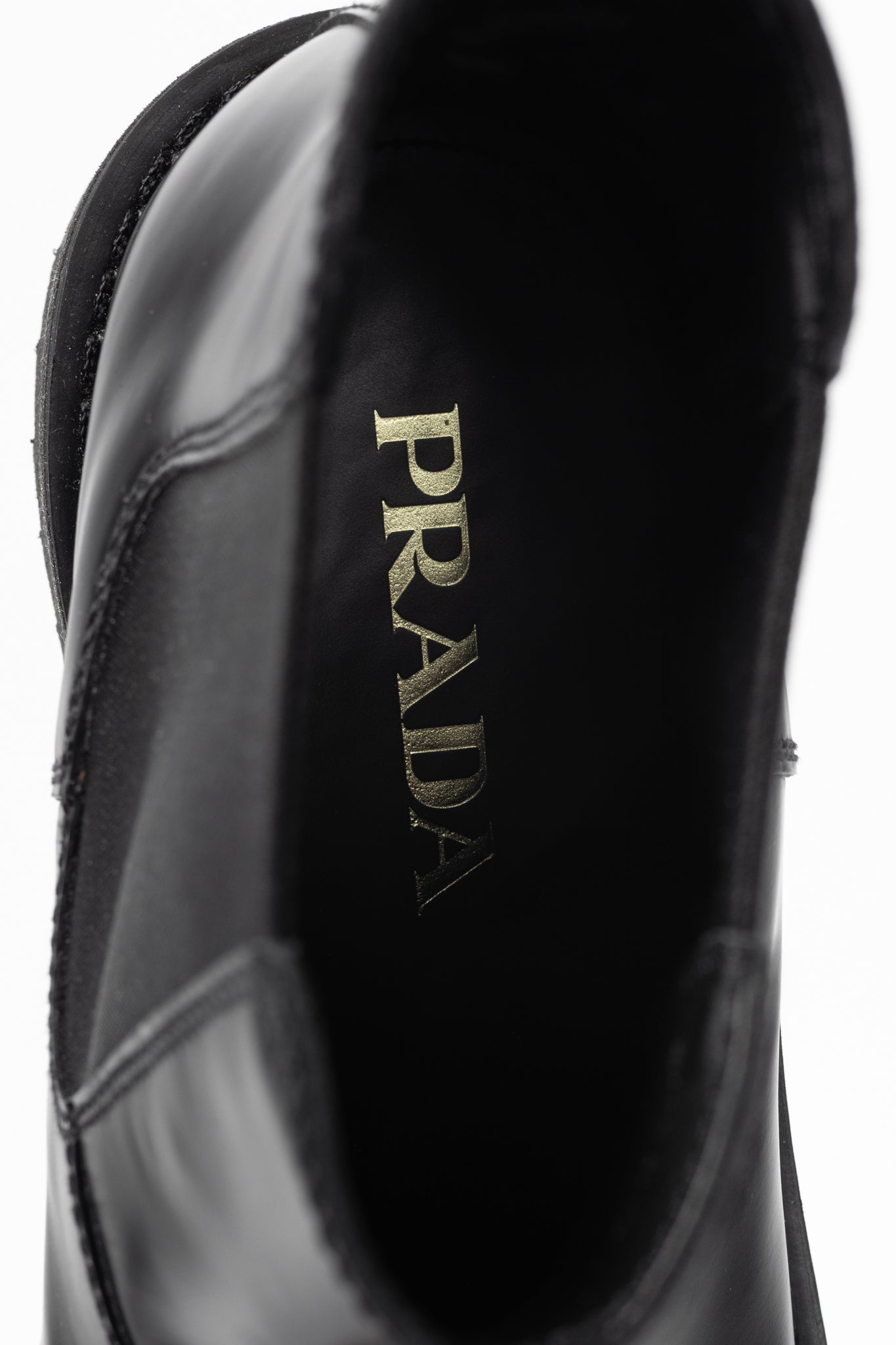 Prada Black Leather Chelsea Ankle Boots