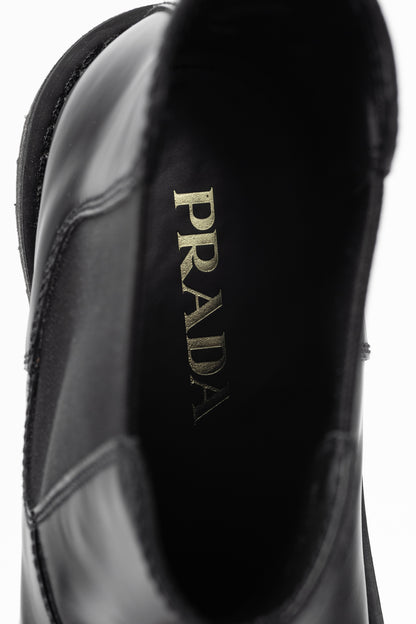 Prada Black Leather Chelsea Ankle Boots