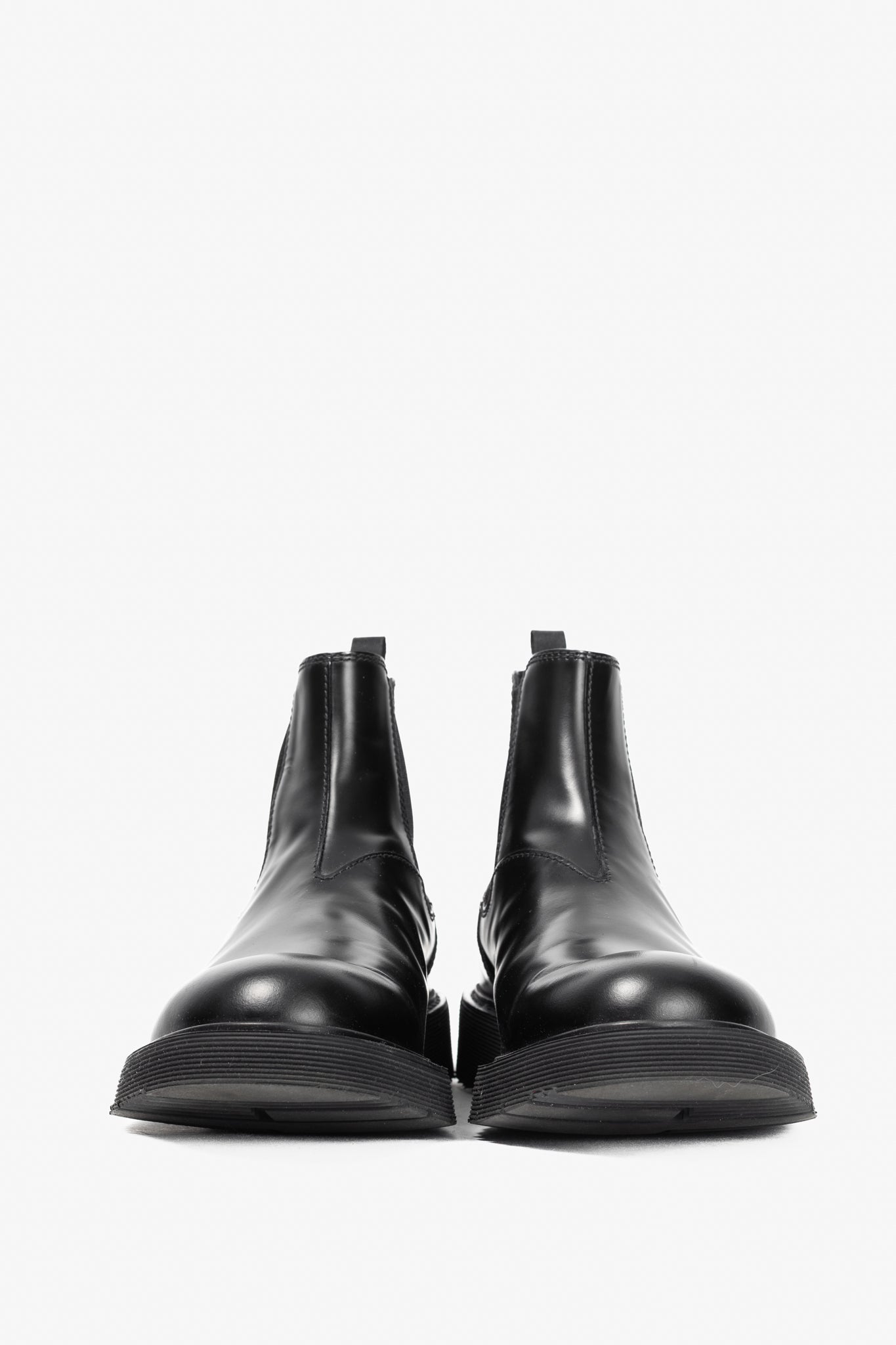 Prada Black Leather Chelsea Ankle Boots