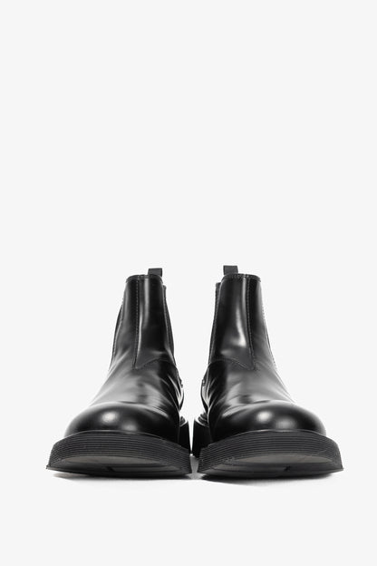 Prada Black Leather Chelsea Ankle Boots
