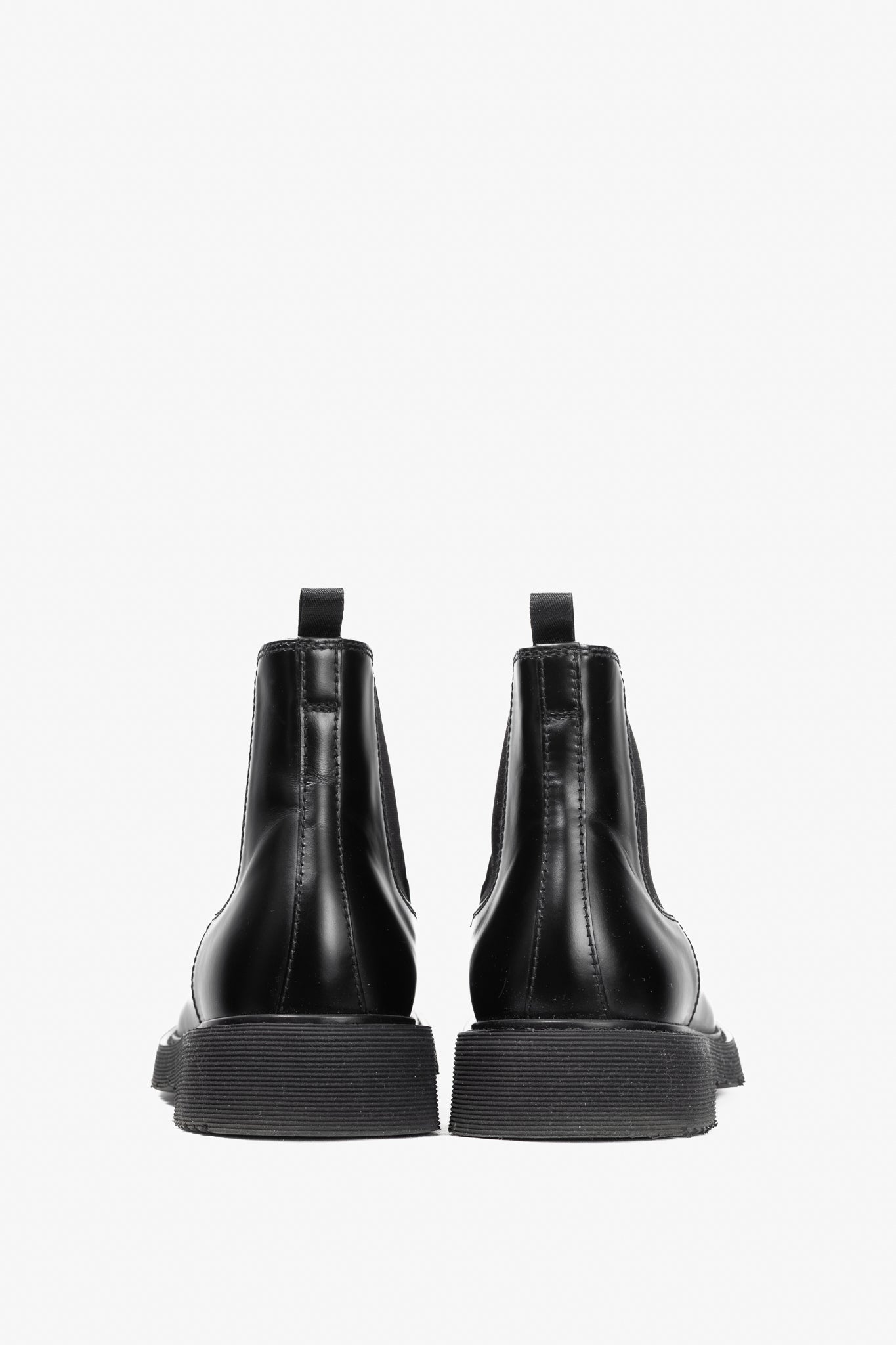 Prada Black Leather Chelsea Ankle Boots