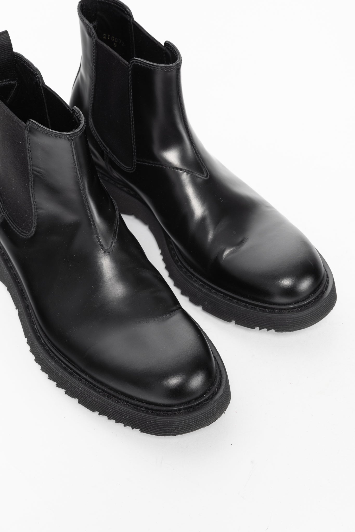 Prada Black Leather Chelsea Ankle Boots