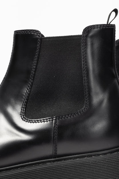 Prada Black Leather Chelsea Ankle Boots