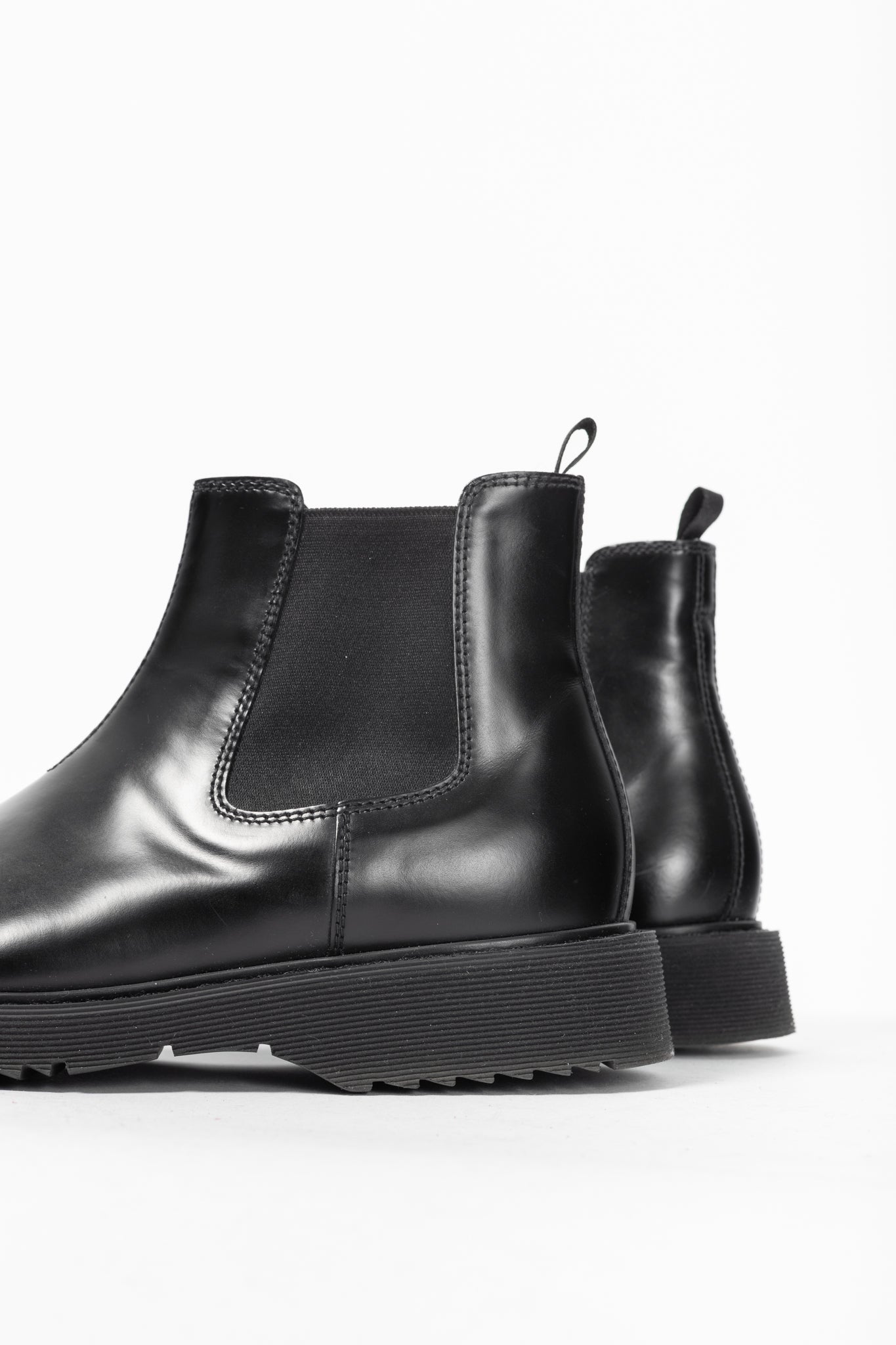 Prada Black Leather Chelsea Ankle Boots