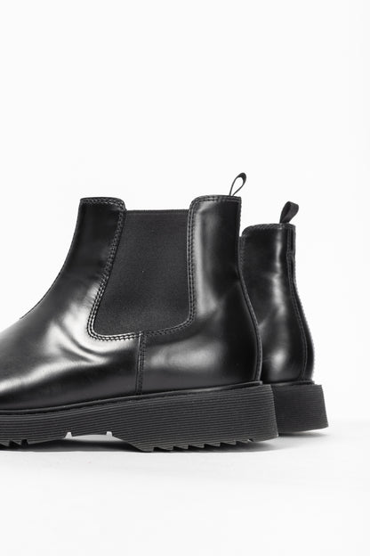 Prada Black Leather Chelsea Ankle Boots