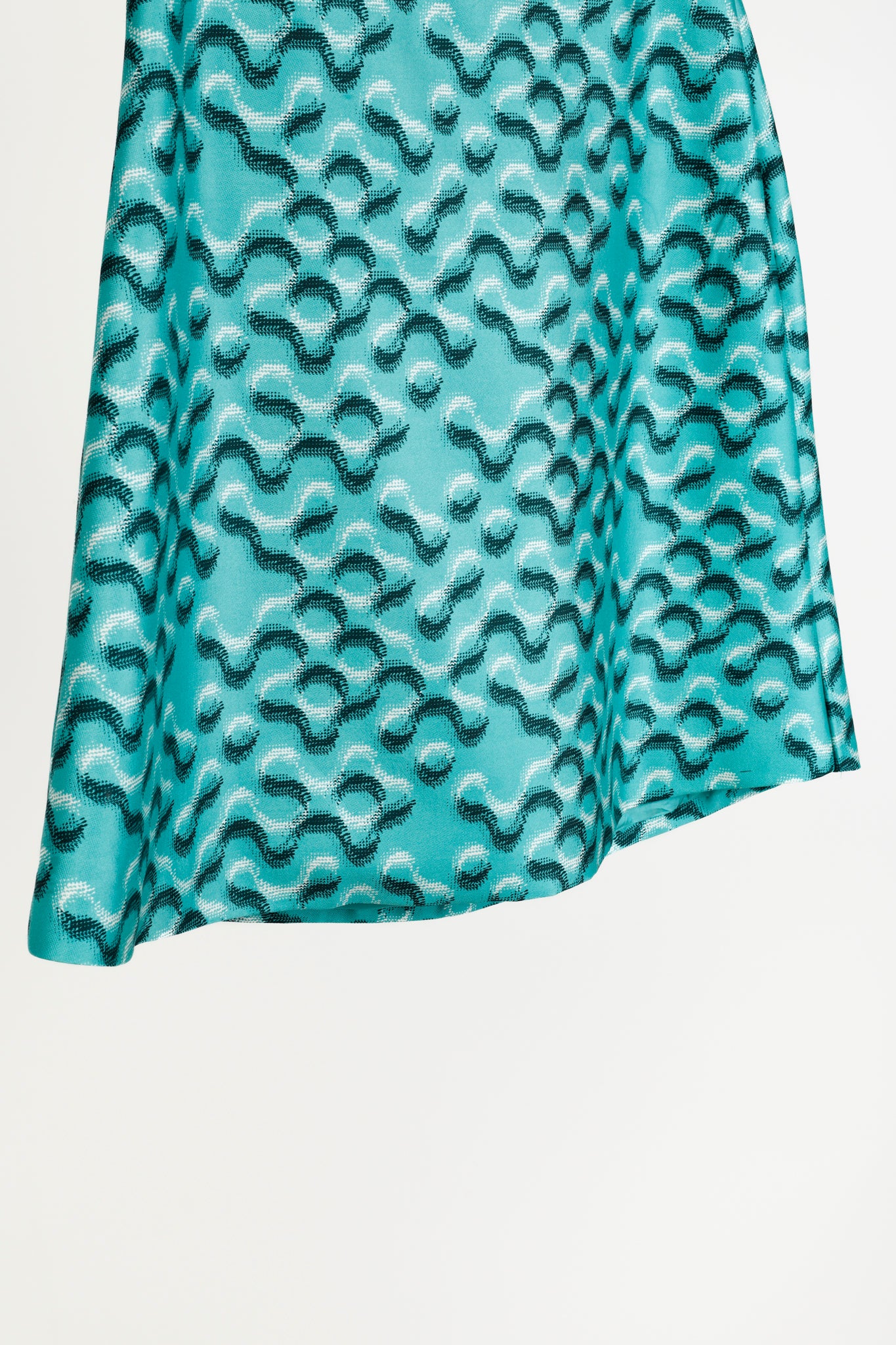 Prada AW/15 Runway Teal Geometric Print Pencil Skirt