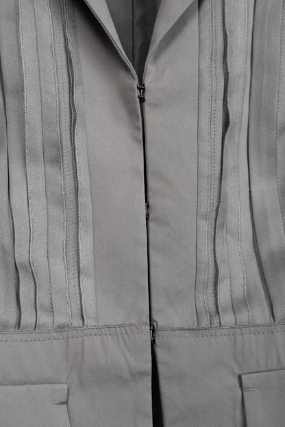 Prada Grey Silk & Cotton Pintuck Blazer