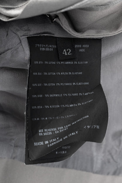 Prada Grey Silk & Cotton Pintuck Blazer