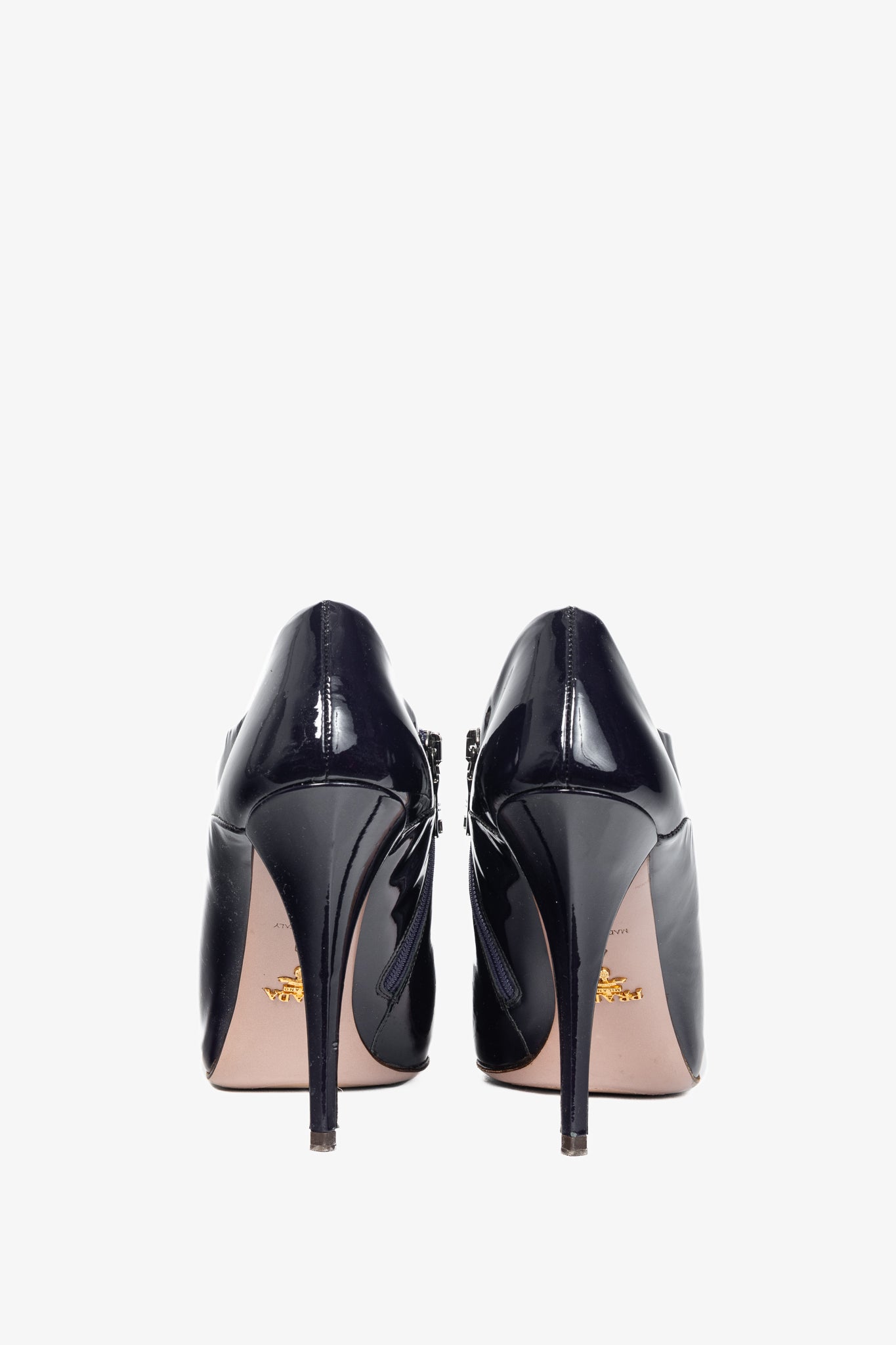 Prada Purple Vernice Leather Pointed-Toe Booties