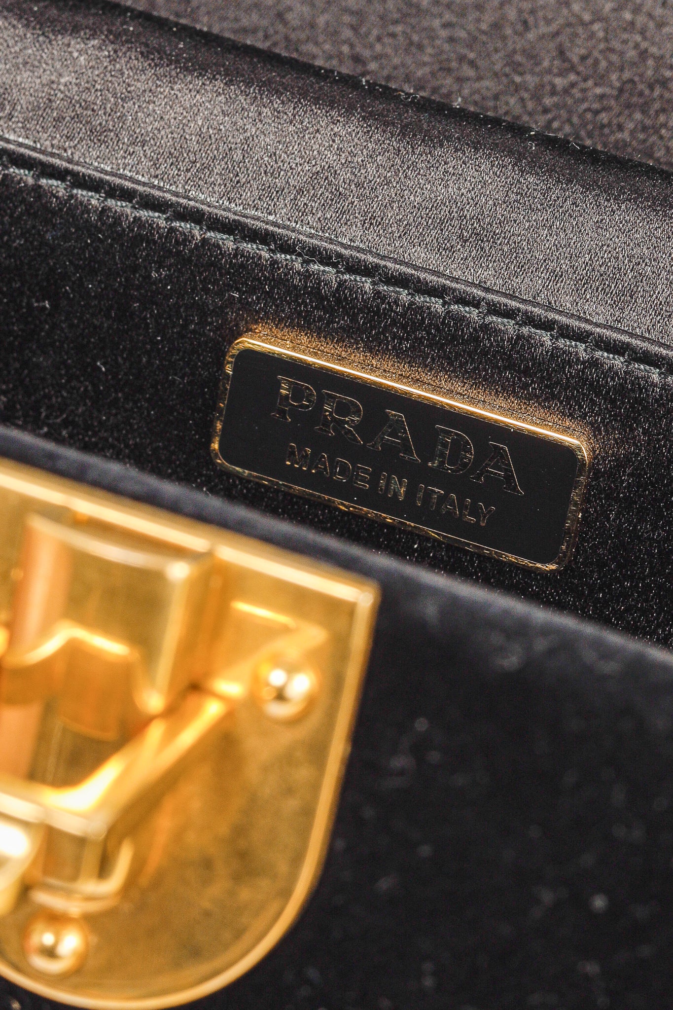 Prada PF/17 Treasure Trunk Black Mini Velvet Box Bag