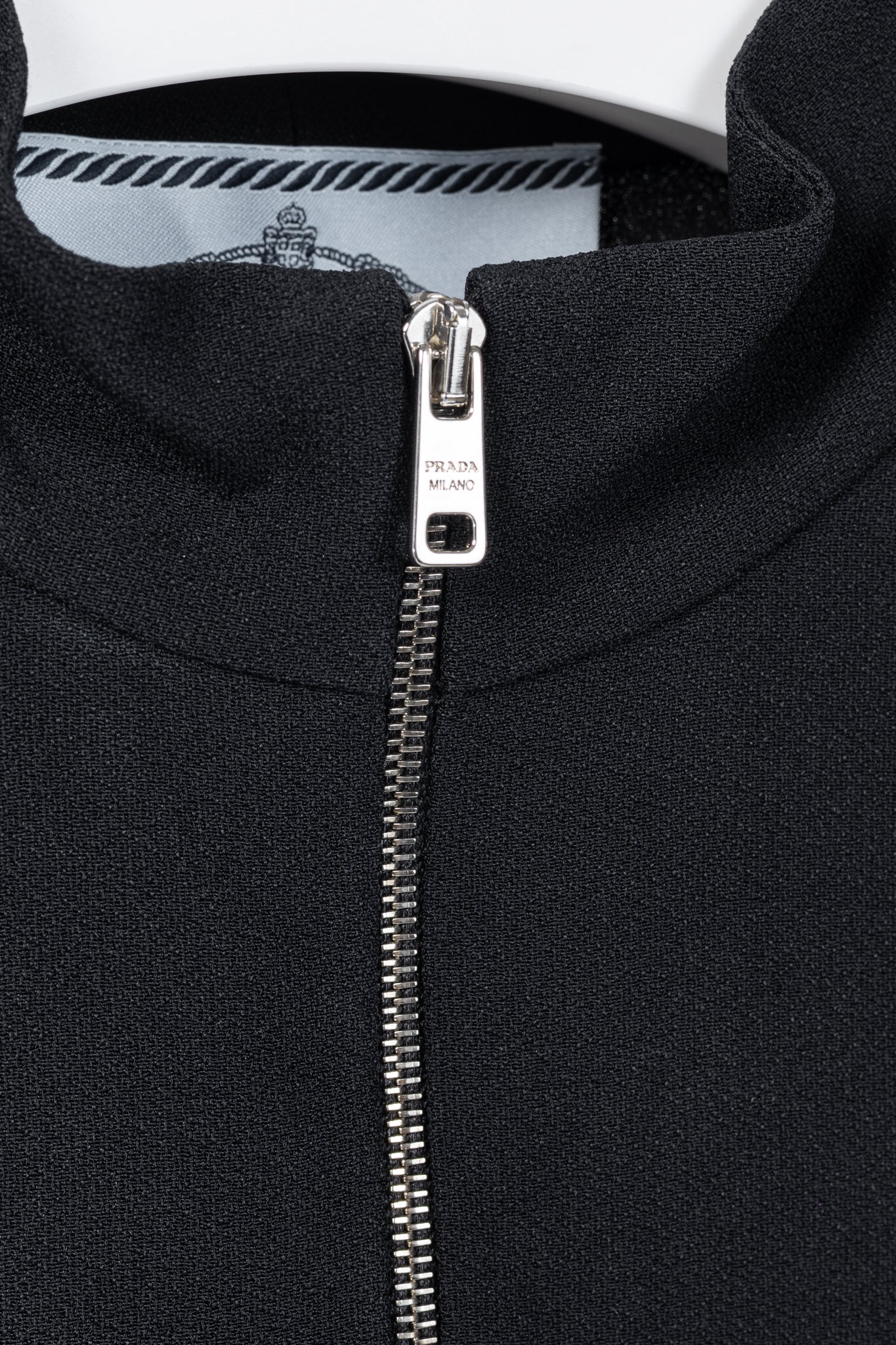 Prada Black Re-Nylon Patchwork Zip Mini Dress