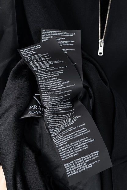 Prada Black Re-Nylon Patchwork Zip Mini Dress