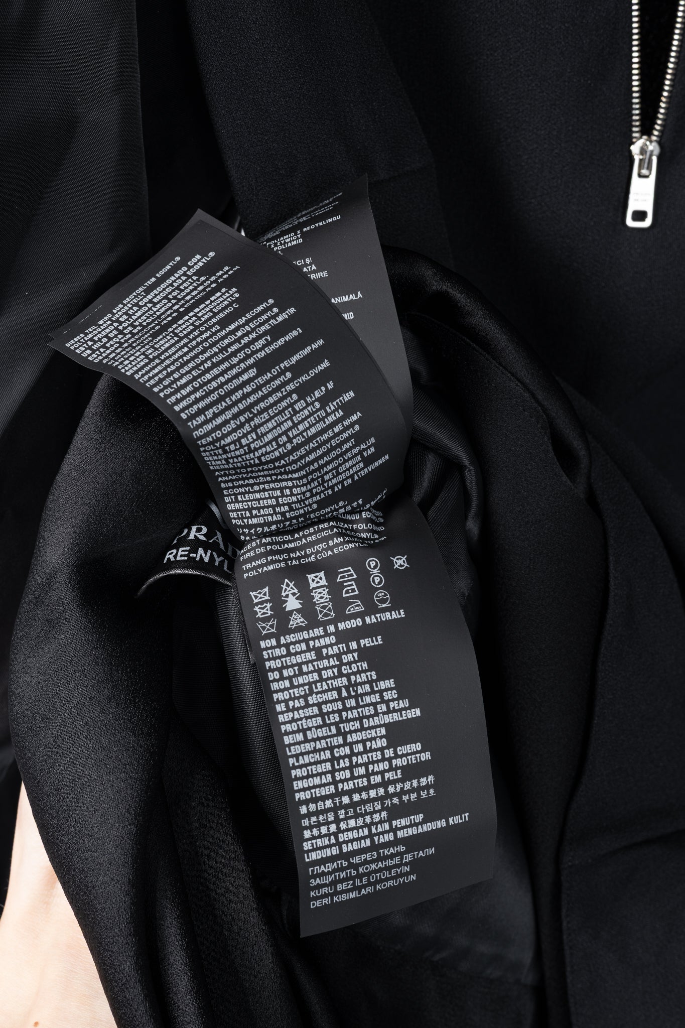 Prada Black Re-Nylon Patchwork Zip Mini Dress