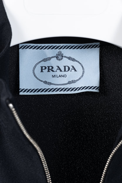 Prada Black Re-Nylon Patchwork Zip Mini Dress