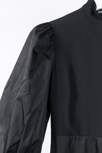 Prada Black Re-Nylon Patchwork Zip Mini Dress