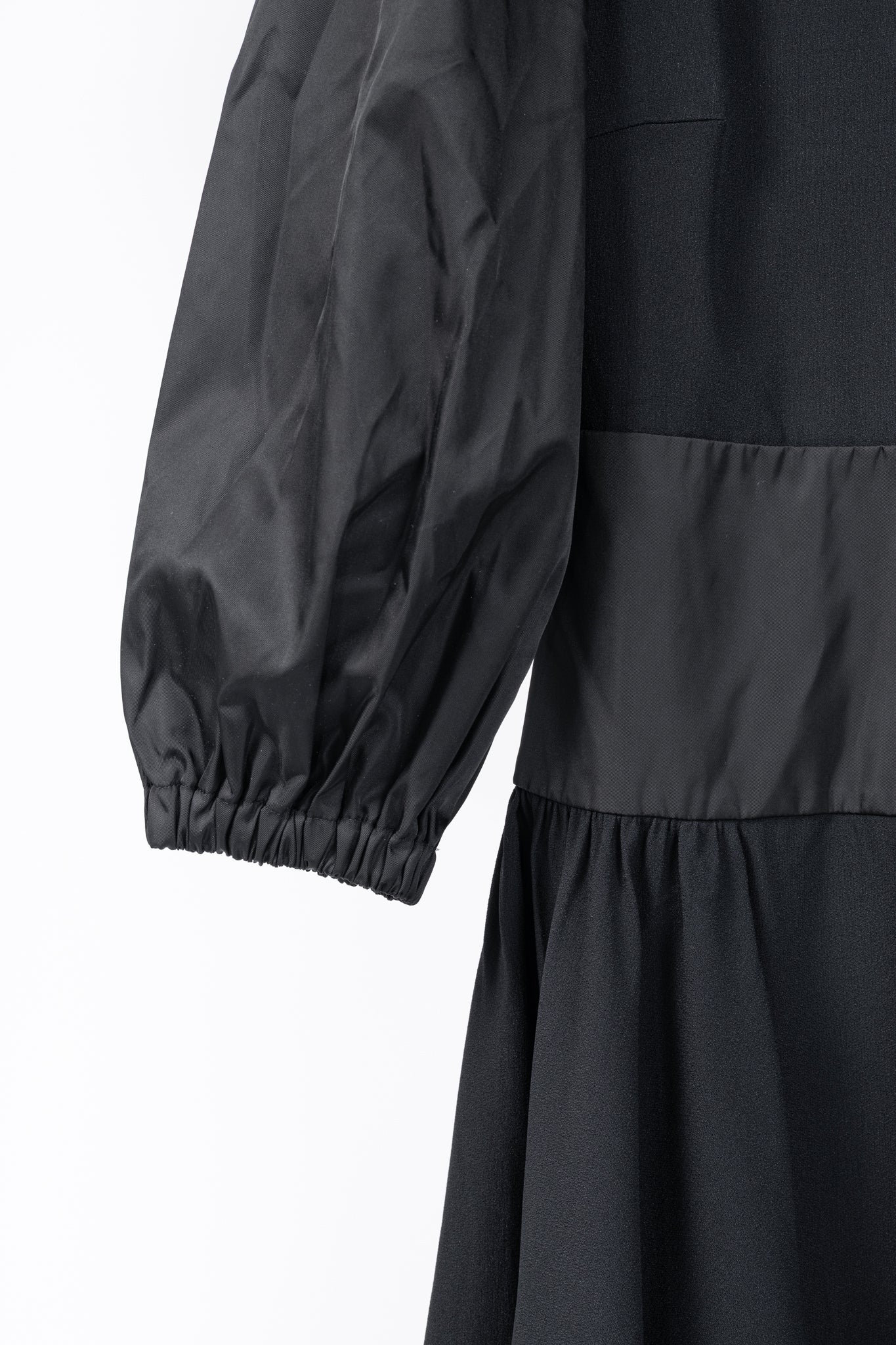 Prada Black Re-Nylon Patchwork Zip Mini Dress