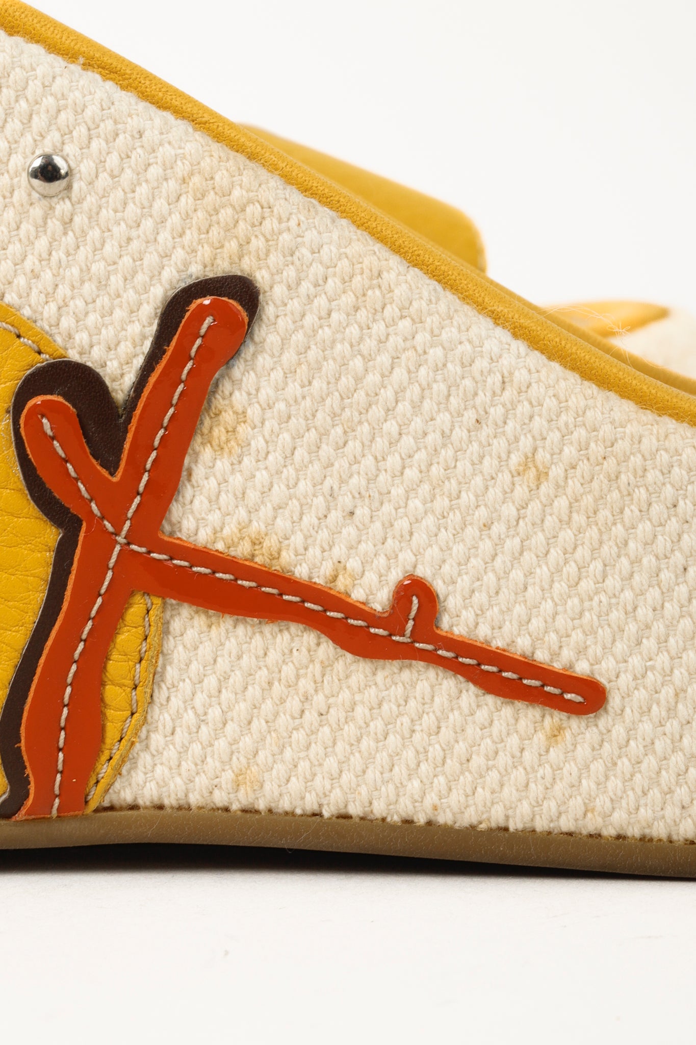 Prada Yellow Platform Beach Theme Appliqué Espadrille Sandals